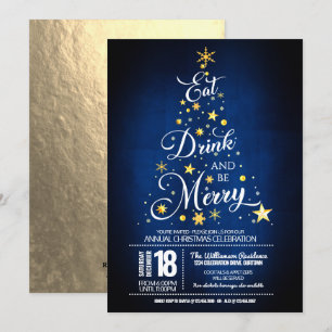 Eat, Drink and Be Merry Christmas Party Invitation