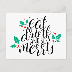 Eat Drink and Be Merry Design Postcard