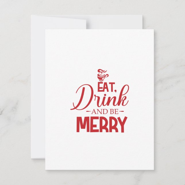 Eat Drink And Be Merry Holiday Card (Front)