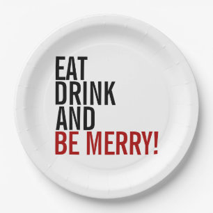 Eat Drink And Be Merry Holiday Paper Plates