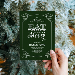 Eat Drink and Be Merry Holiday Party Invitation