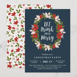 Eat Drink and Be Merry Holiday Party Invitation