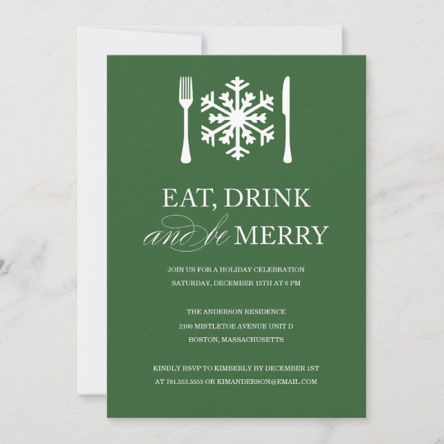 EAT DRINK AND BE MERRY | HOLIDAY PARTY INVITATIONS (Front)