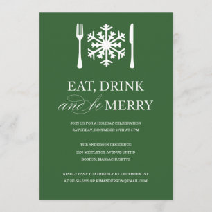 EAT DRINK AND BE MERRY HOLIDAY PARTY INVITATIONS