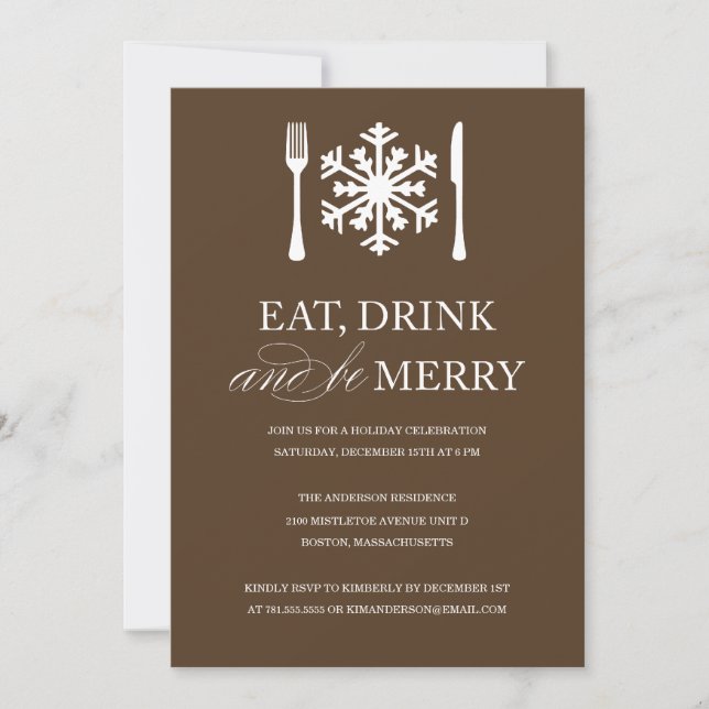 EAT DRINK AND BE MERRY | HOLIDAY PARTY INVITATIONS (Front)