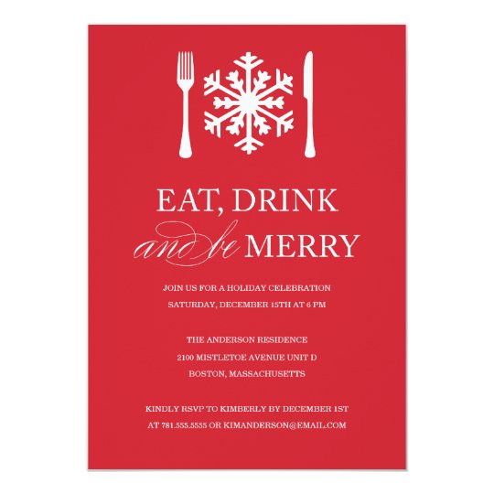 EAT DRINK AND BE MERRY | HOLIDAY PARTY INVITATIONS