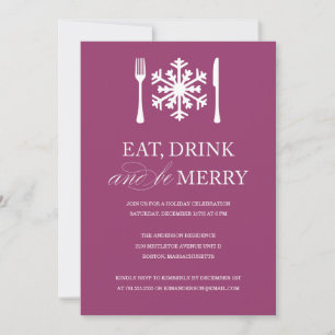 EAT DRINK AND BE MERRY HOLIDAY PARTY INVITATIONS