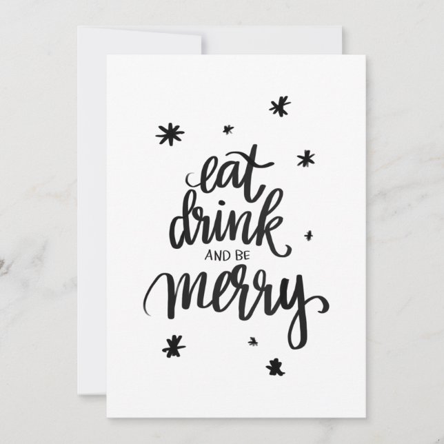 eat drink and be merry Karte Holiday Card (Front)