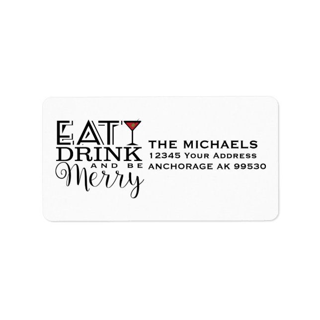 Eat, Drink and Be Merry Label (Front)