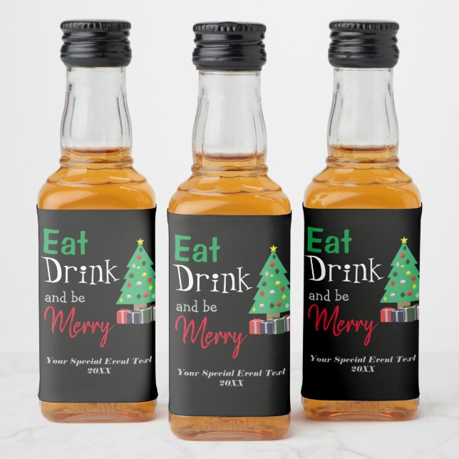 Eat, Drink, and be Merry Liquor Bottle Label (Bottles)