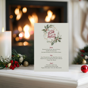 Eat, Drink, and Be Merry Modern Christmas Menu