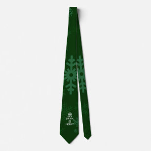 Eat Drink And Be Merry on  Green Keep Calm Crown Tie