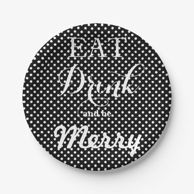 Eat Drink and be Merry Paper Plate (Front)