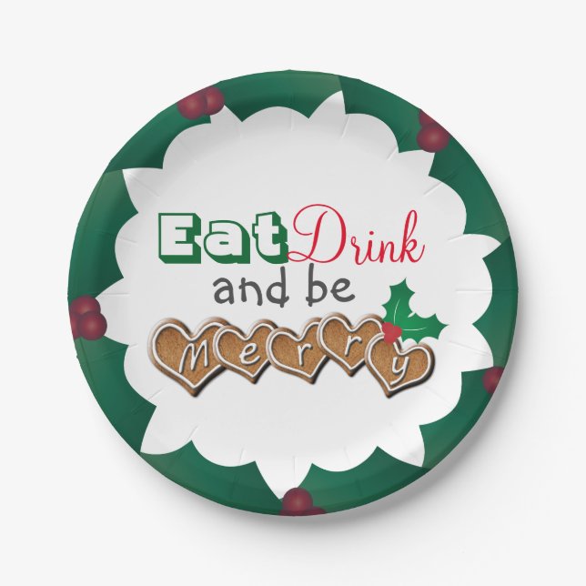 Eat, Drink and be Merry Paper Plate (Front)