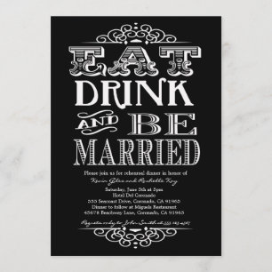 Eat Drink and Be Merry Rehearsal Dinner Invitation