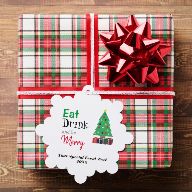 Eat, Drink, and be Merry Tree Decoration Card (Insitu (Gift))