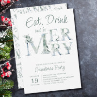 Eat Drink and be Merry Typography Christmas Party