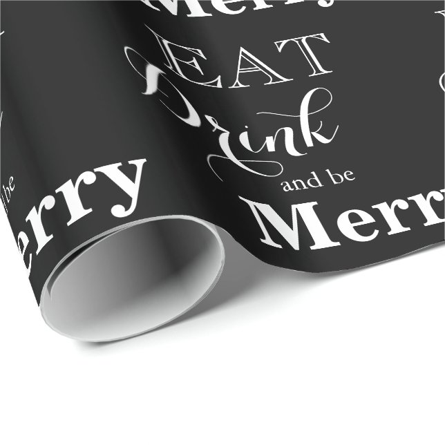 Eat Drink and be Merry Wrapping Paper (Roll Corner)