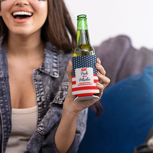 Eat Drink And Be Patriotic 4th of July Seltzer Can Cooler (Creator Uploaded)