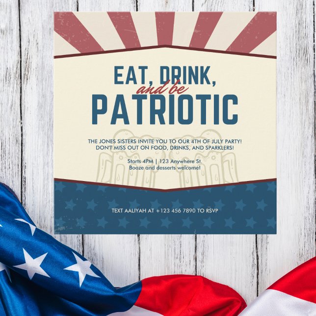 Eat, Drink, and Be Patriotic Invitation (Creator Uploaded)