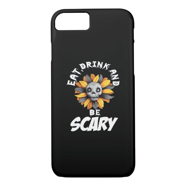 Eat Drink And Be Scared Funny Trendy Case-Mate iPhone Case (Back)