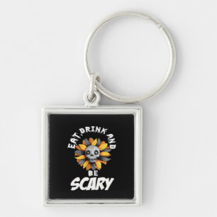 Eat Drink And Be Scared Funny Trendy Key Ring