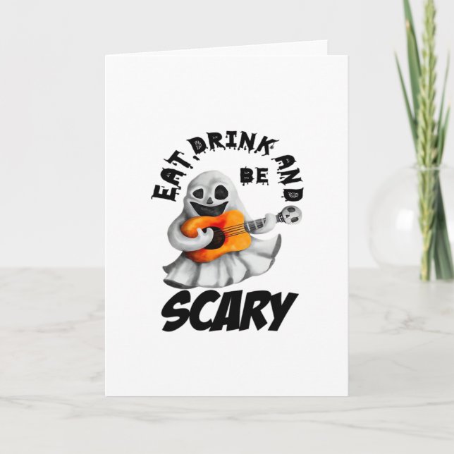 Eat Drink And Be Scared Minimal Clean Card (Front)