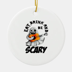 Eat Drink And Be Scared Minimal Clean Ceramic Tree Decoration