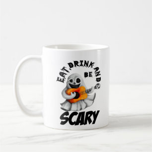 Eat Drink And Be Scared Minimal Clean Coffee Mug