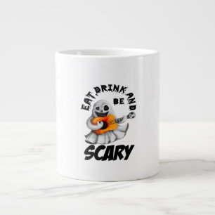 Eat Drink And Be Scared Minimal Clean Large Coffee Mug