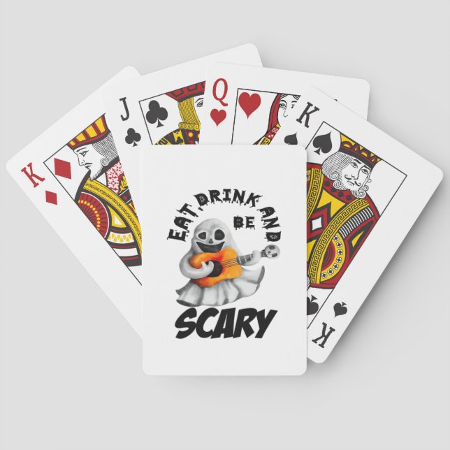 Eat Drink And Be Scared Minimal Clean Playing Cards (Back)