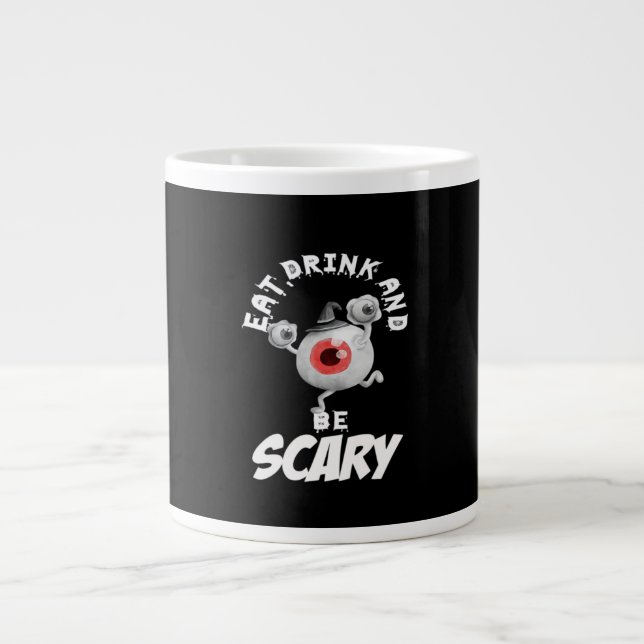 Eat Drink And Be Scared Retro Classic Large Coffee Mug (Front)