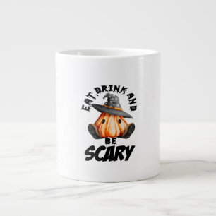 Eat Drink And Be Scared Retro Cool Large Coffee Mug