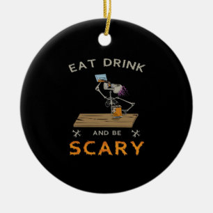 Eat Drink And Be Scary Aesthetic Graphic Ceramic Tree Decoration