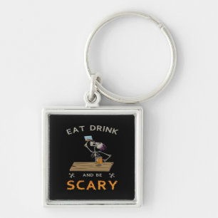 Eat Drink And Be Scary Aesthetic Graphic Key Ring