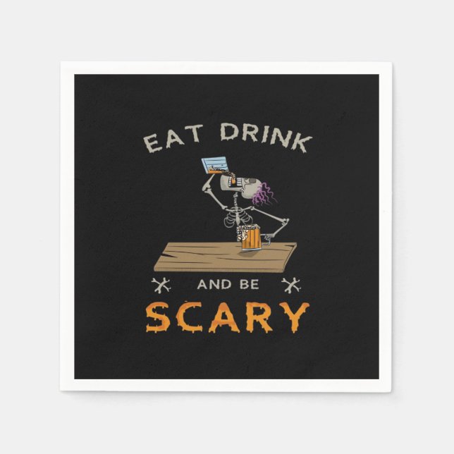 Eat Drink And Be Scary Aesthetic Graphic Napkin (Front)