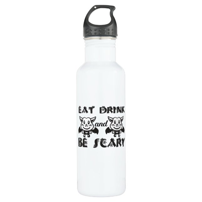 Eat Drink And Be Scary Aesthetic Unique 710 Ml Water Bottle (Front)