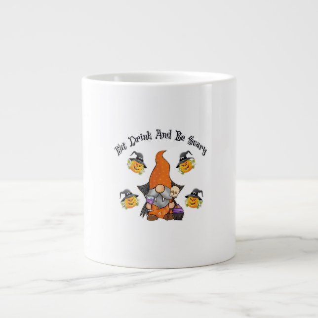 Eat Drink And Be Scary Basic Casual Large Coffee Mug (Front)