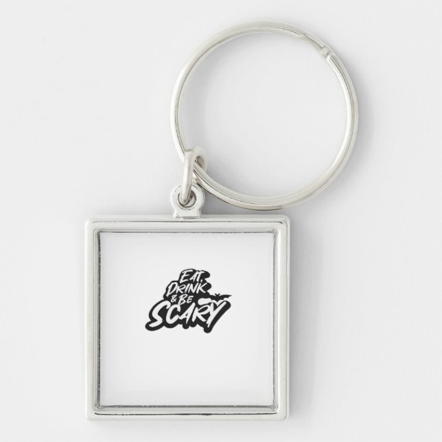 Eat Drink And Be Scary Basic Clean Key Ring (Front)