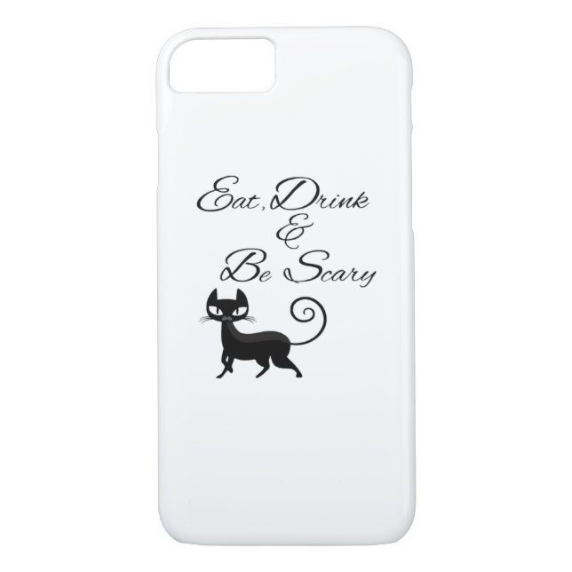 Eat Drink And Be Scary Cat Funny Cute Spooky Hallo Case-Mate iPhone Case (Back)