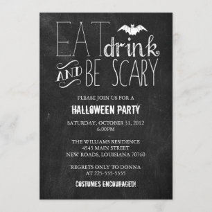 Eat Drink and Be Scary   Chalkboard Invitation