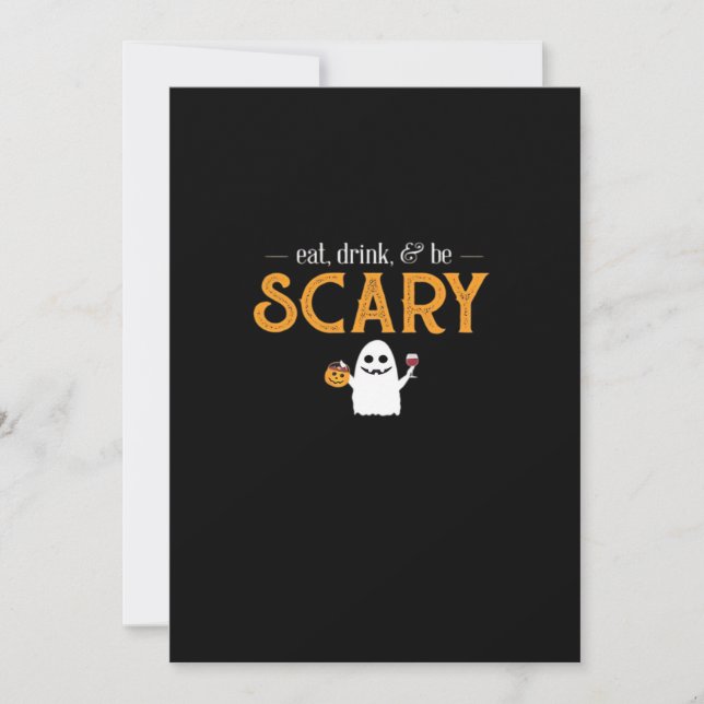 Eat Drink And Be Scary Classic Aesthetic Unique Holiday Card (Front)