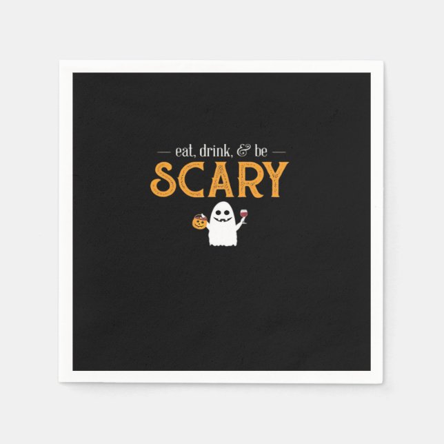 Eat Drink And Be Scary Classic Aesthetic Unique Napkin (Front)
