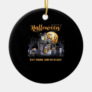 Eat Drink And Be Scary Classic Ceramic Tree Decoration