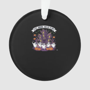 Eat Drink And Be Scary Classic Funny Retro Ornament