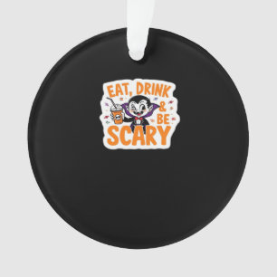 Eat Drink And Be Scary Classic Retro Cool Ornament