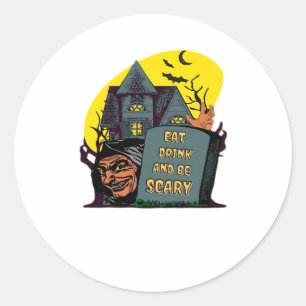 Eat Drink And Be Scary Classic Simple Classic Round Sticker