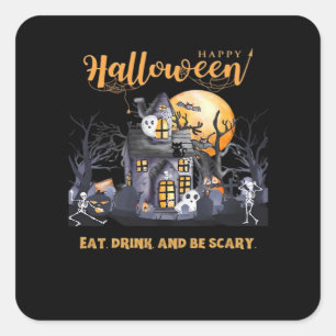Eat Drink And Be Scary Classic Square Sticker