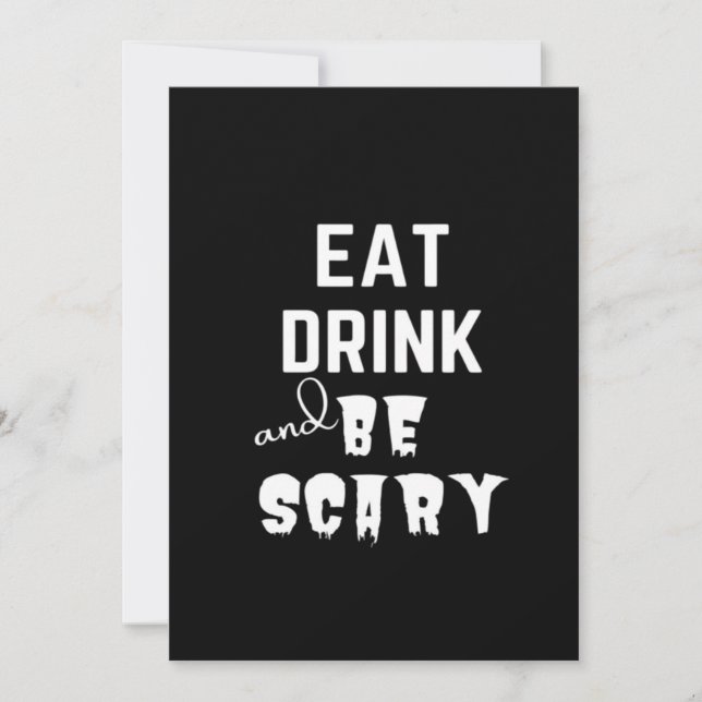 Eat Drink And Be Scary Classic Style Holiday Card (Front)