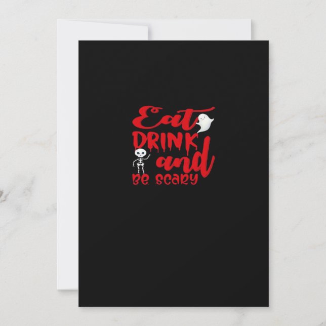 Eat Drink And Be Scary Cool Casual Holiday Card (Front)